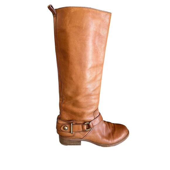 Coach Natalie Knee High Leather Riding Boots British Tan 8.5 - Picture 1 of 15